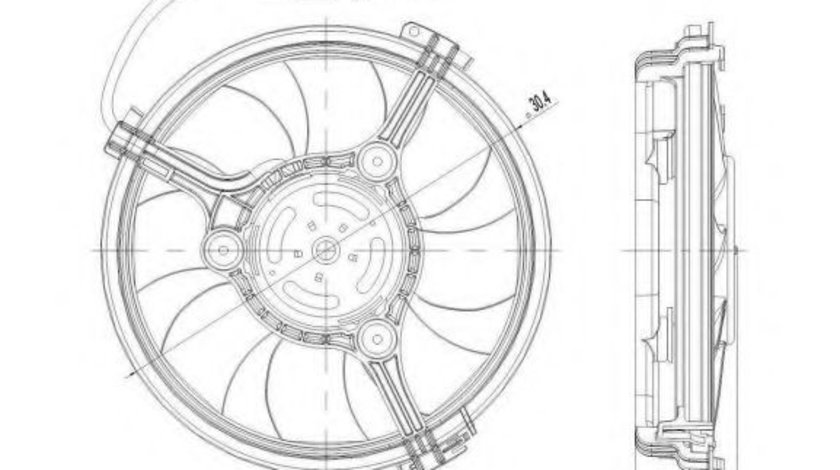 Ventilator, radiator AUDI A6 (4B2, C5) (1997 - 2005) NRF 47208 piesa NOUA