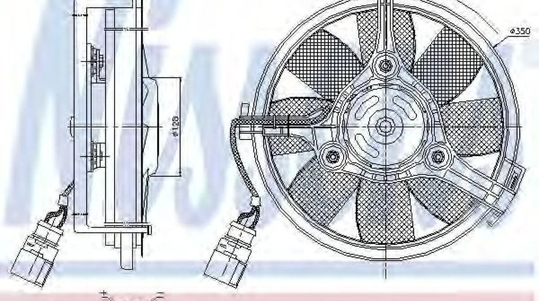 Ventilator, radiator AUDI A6 (4B2, C5) (1997 - 2005) NISSENS 85547 piesa NOUA