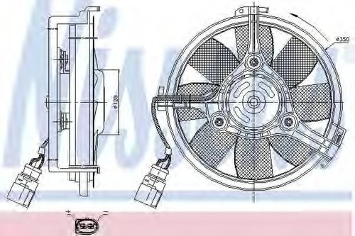 Ventilator, radiator AUDI A6 (4B2, C5) (1997 - 2005) NISSENS 85547 piesa NOUA