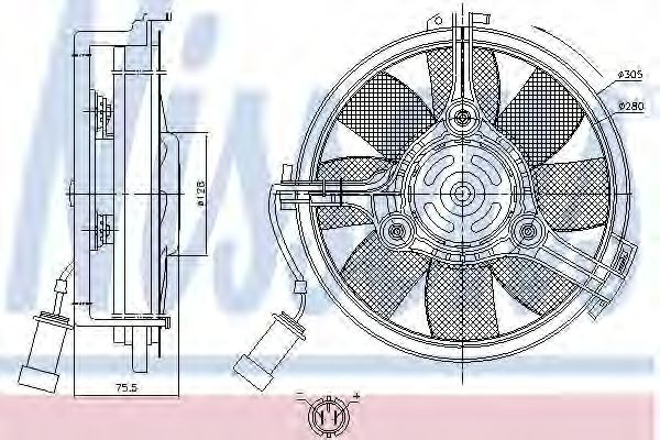 Ventilator, radiator AUDI A6 (4B2, C5) (1997 - 2005) NISSENS 85546 piesa NOUA