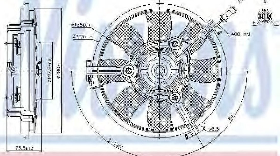 Ventilator, radiator AUDI A8 (4D2, 4D8) (1994 - 2002) NISSENS 85691 piesa NOUA