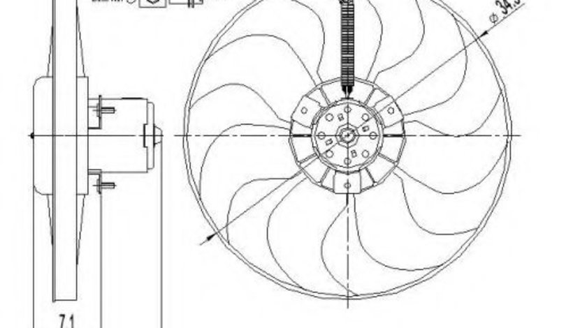 Ventilator, radiator AUDI TT (8N3) (1998 - 2006) NRF 47397 piesa NOUA