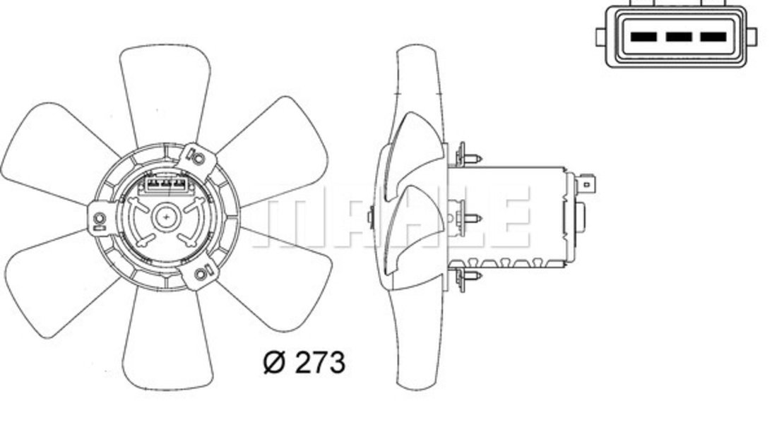 Ventilator, radiator (CFF7000S MAHLE KNECHT) AUDI,SEAT,VW