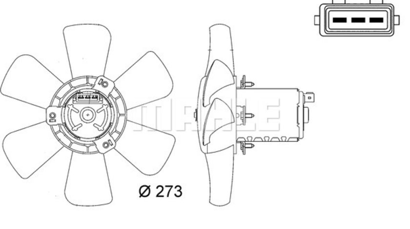 Ventilator, radiator (CFF7000S MAHLE KNECHT) AUDI,SEAT,VW