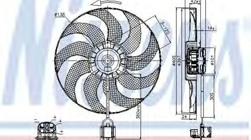 Ventilator, radiator CHEVROLET CRUZE Hatchback (J305) (2011 - 2016) NISSENS 85748 piesa NOUA