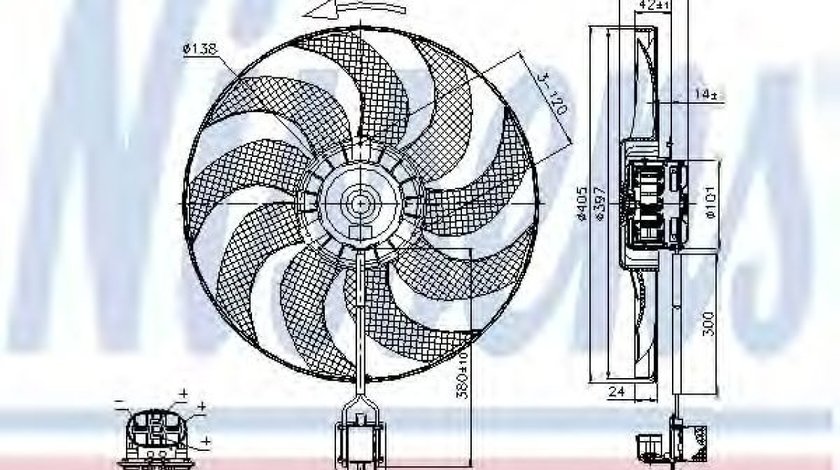 Ventilator, radiator CHEVROLET ORLANDO (J309) (2010 - 2016) NISSENS 85748 piesa NOUA