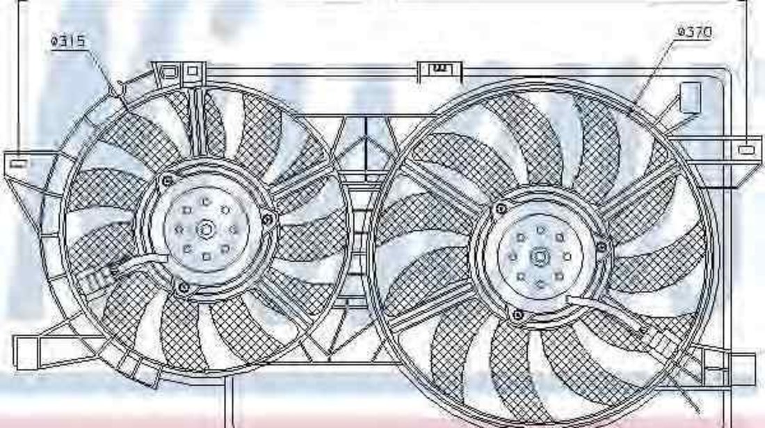Ventilator, radiator CHRYSLER VOYAGER IV (RG, RS) NISSENS 85521