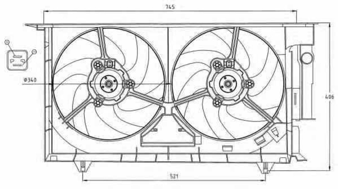 Ventilator radiator CITROËN BERLINGO MF NRF 47075