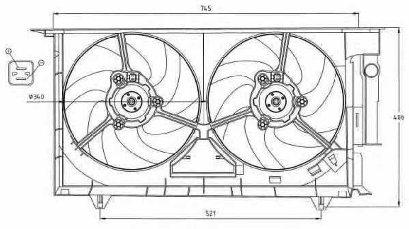 Ventilator radiator CITROËN XSARA Break N2 NRF 47075