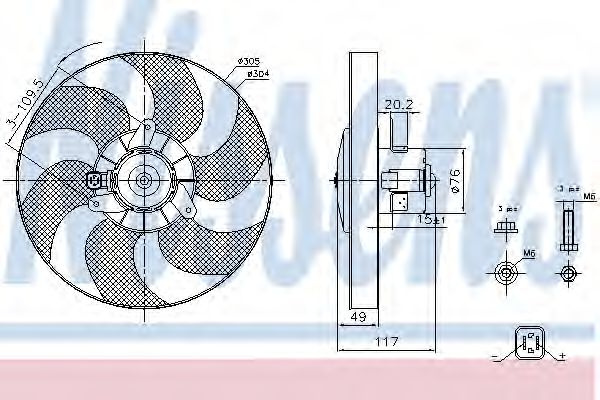Ventilator, radiator CITROEN BERLINGO (MF) (1996 - 2016) NISSENS 85658 piesa NOUA
