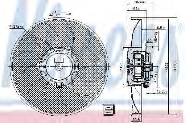 Ventilator, radiator CITROEN BERLINGO (MF) (1996 - 2016) NISSENS 85705 piesa NOUA