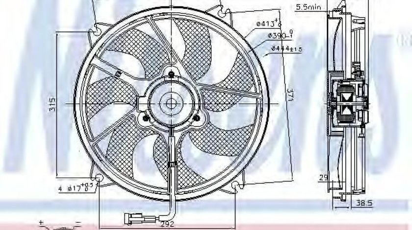 Ventilator, radiator CITROEN C8 (EA, EB) (2002 - 2016) NISSENS 85606 piesa NOUA