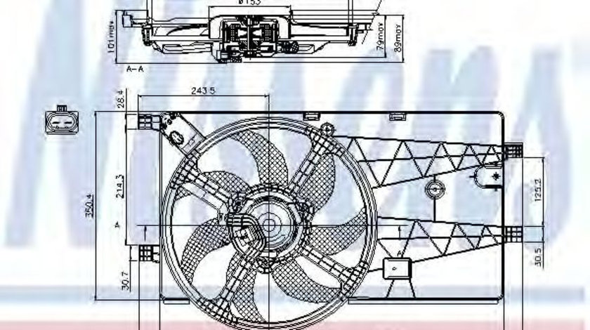 Ventilator, radiator CITROEN NEMO caroserie (AA) (2008 - 2016) NISSENS 85693 piesa NOUA