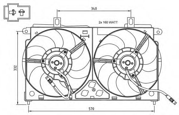 Ventilator, radiator CITROEN SAXO (S0, S1) (1996 - 2004) NRF 47048 piesa NOUA