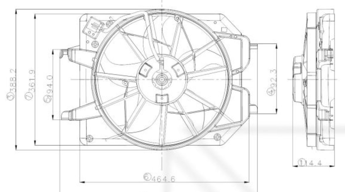 Ventilator radiator (cu carcasa) FORD FOCUS 1.4/1.6 intre 1998-2005 cod intern: CI4019CF