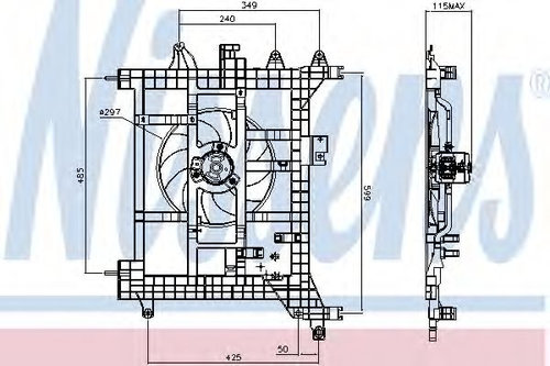 Ventilator, radiator DACIA DUSTER Caroserie (2011 - 2016) NISSENS 85711 piesa NOUA