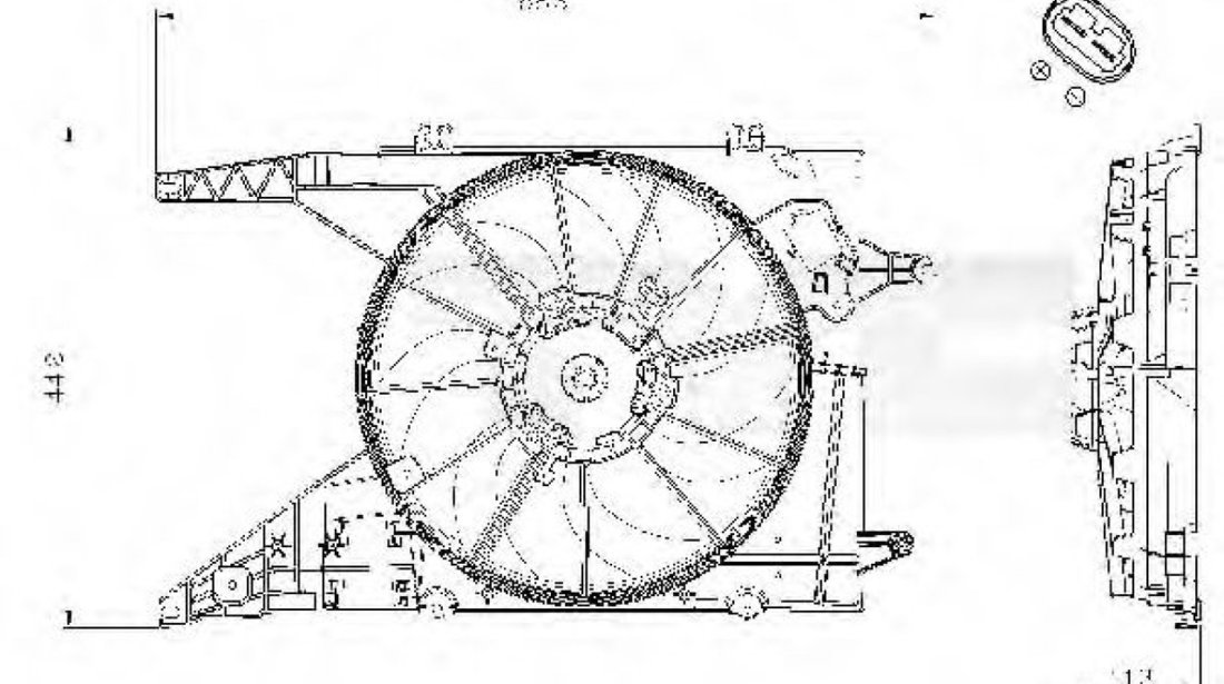 Ventilator, radiator DACIA LOGAN EXPRESS (FS) (2009 - 2016) TYC 828-0002 piesa NOUA