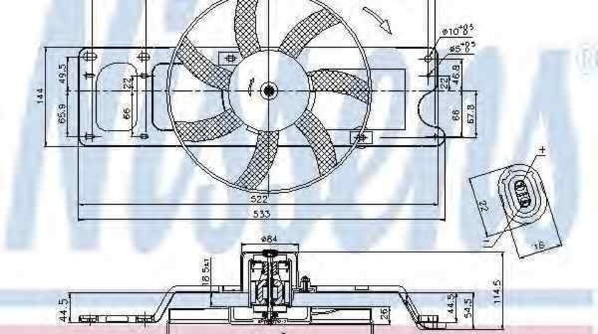 Ventilator, radiator DACIA LOGAN (LS_) NISSENS 85712