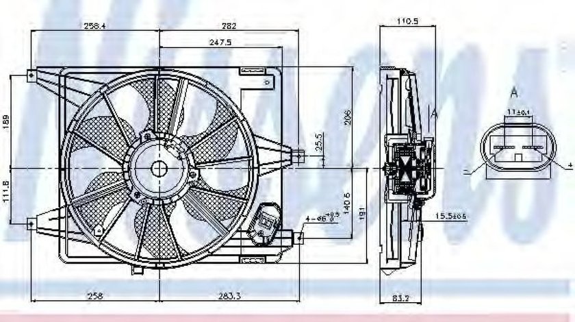 Ventilator, radiator DACIA LOGAN MCV (KS) (2007 - 2016) NISSENS 85708 piesa NOUA