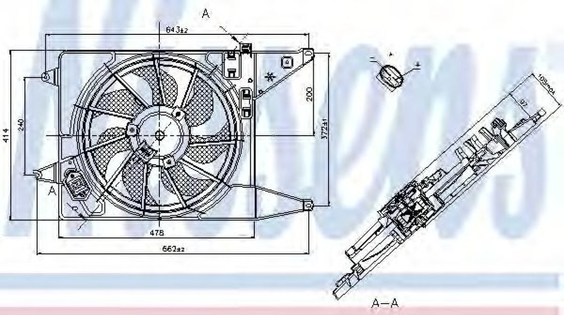 Ventilator, radiator DACIA LOGAN MCV (KS) (2007 - 2016) NISSENS 85710 piesa NOUA