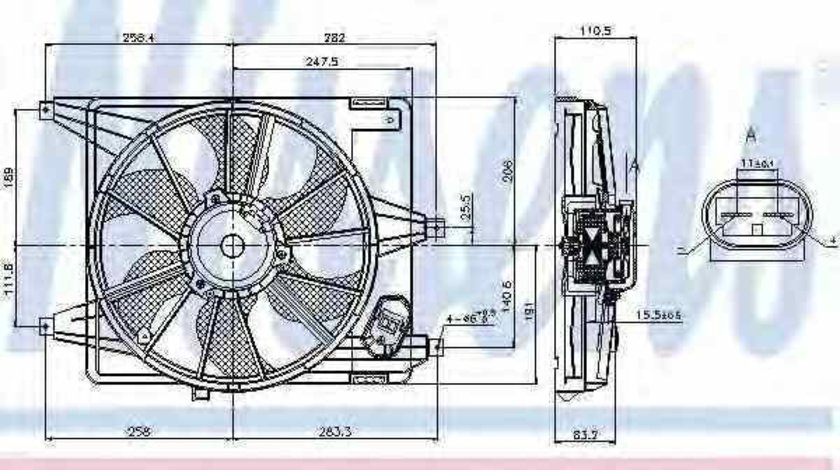 Ventilator radiator DACIA LOGAN MCV KS NISSENS 85708