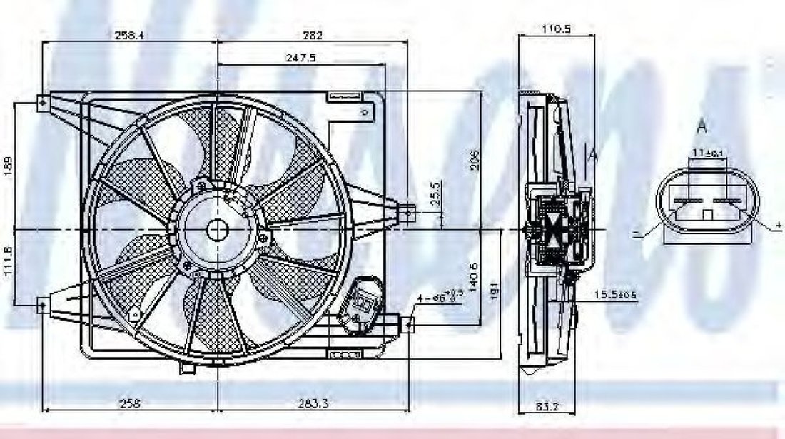 Ventilator, radiator DACIA SANDERO (2008 - 2016) NISSENS 85708 piesa NOUA