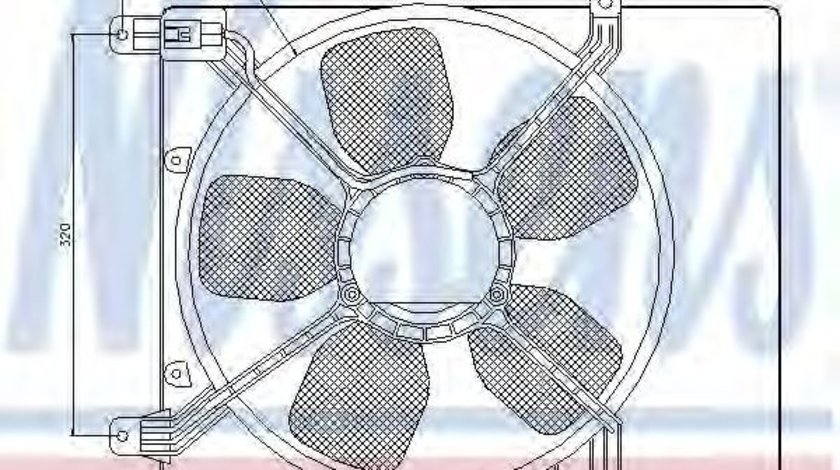 Ventilator, radiator DAEWOO NUBIRA Break (KLAJ) (1997 - 2016) NISSENS 85359 piesa NOUA