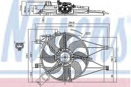 Ventilator, radiator FIAT ALBEA (178) (1996 - 2009) NISSENS 85434 piesa NOUA