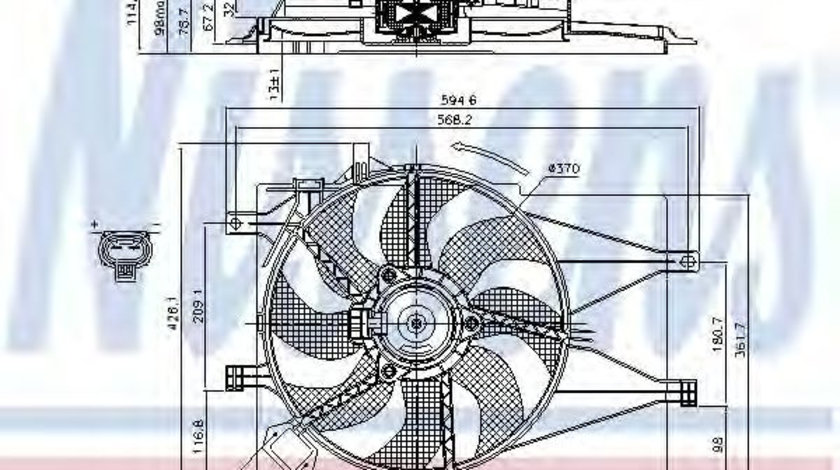 Ventilator, radiator FIAT ALBEA (178) (1996 - 2009) NISSENS 85434 piesa NOUA