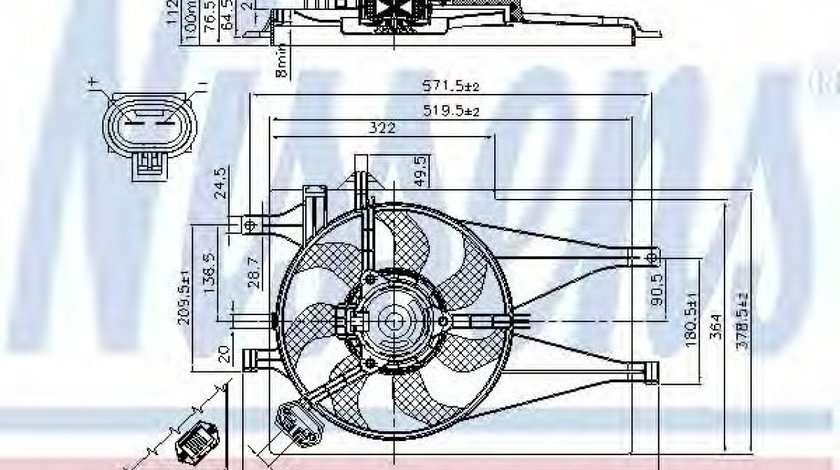 Ventilator, radiator FIAT ALBEA (178) (1996 - 2009) NISSENS 85435 piesa NOUA