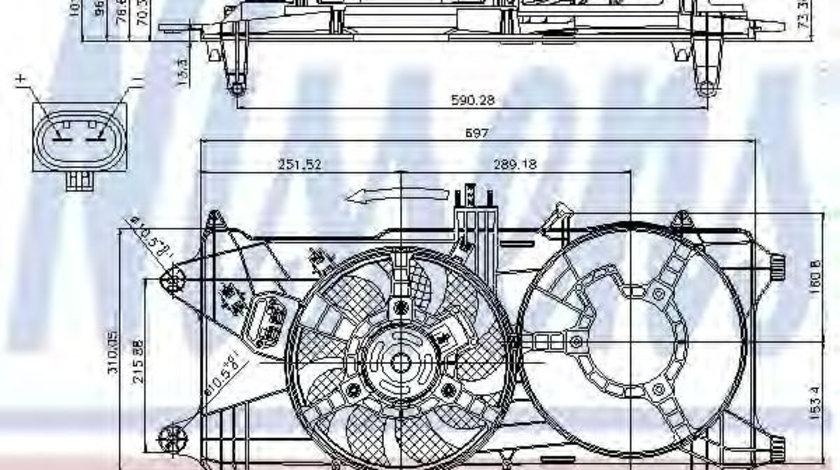 Ventilator, radiator FIAT DOBLO Cargo (223) (2000 - 2016) NISSENS 85131 piesa NOUA