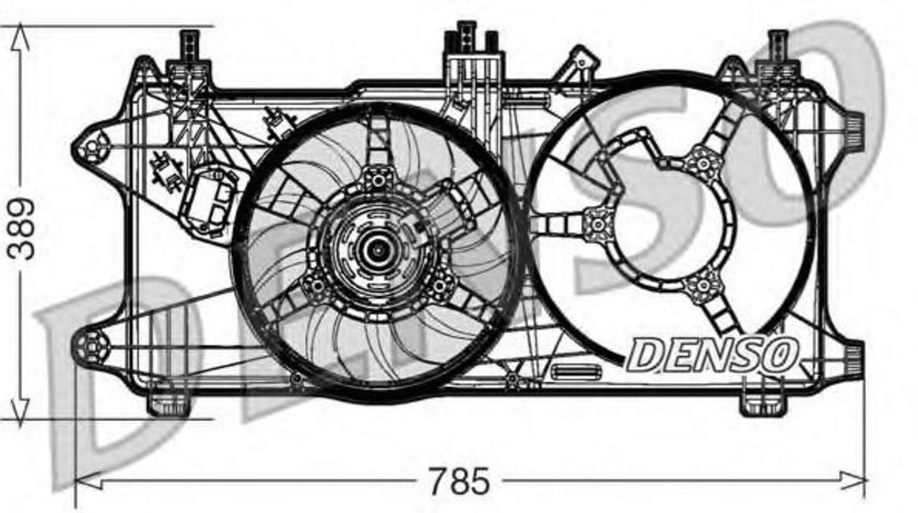 Ventilator, radiator FIAT DOBLO Cargo (223) (2000 - 2016) DENSO DER09084 piesa NOUA