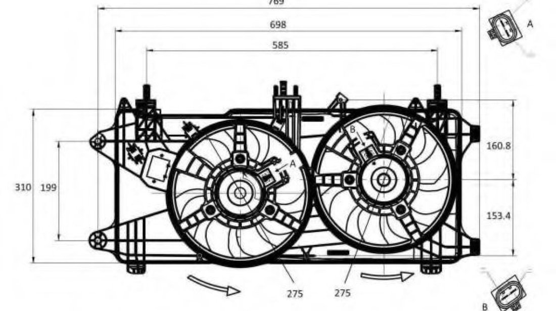 Ventilator, radiator FIAT DOBLO Microbus (223, 119) (2001 - 2016) NRF 47231 piesa NOUA