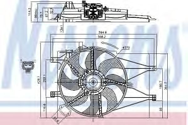 Ventilator, radiator FIAT PALIO Weekend (178DX) (1996 - 2016) NISSENS 85434 piesa NOUA