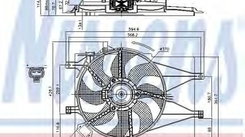 Ventilator, radiator FIAT PALIO Weekend (178DX) (1996 - 2016) NISSENS 85434 piesa NOUA