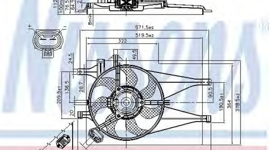 Ventilator, radiator FIAT PALIO Weekend (178DX) (1996 - 2016) NISSENS 85435 piesa NOUA