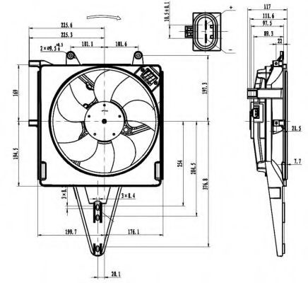 Ventilator, radiator FIAT PALIO Weekend (178DX) (1996 - 2016) NRF 47431 piesa NOUA