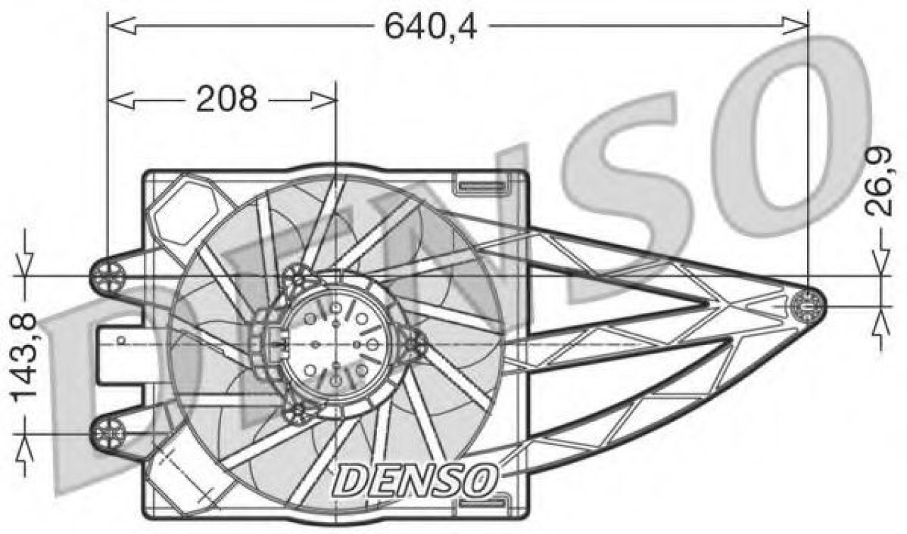 Ventilator, radiator FIAT PANDA (169) (2003 - 2016) DENSO DER09018 piesa NOUA