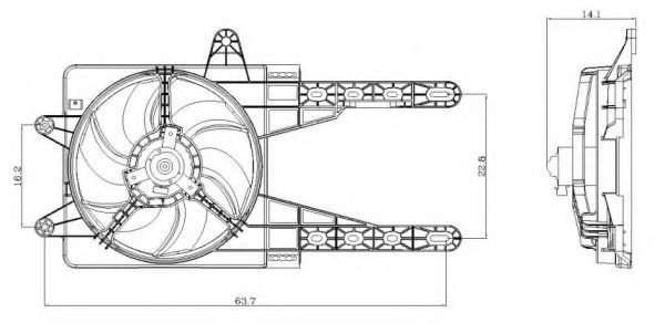 Ventilator, radiator FIAT PUNTO (176) (1993 - 1999) NRF 47247 piesa NOUA