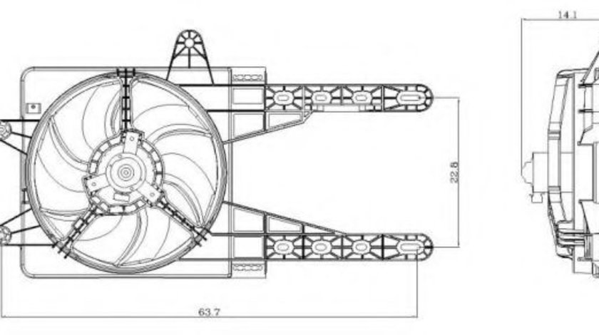 Ventilator, radiator FIAT PUNTO (176) (1993 - 1999) NRF 47247 piesa NOUA