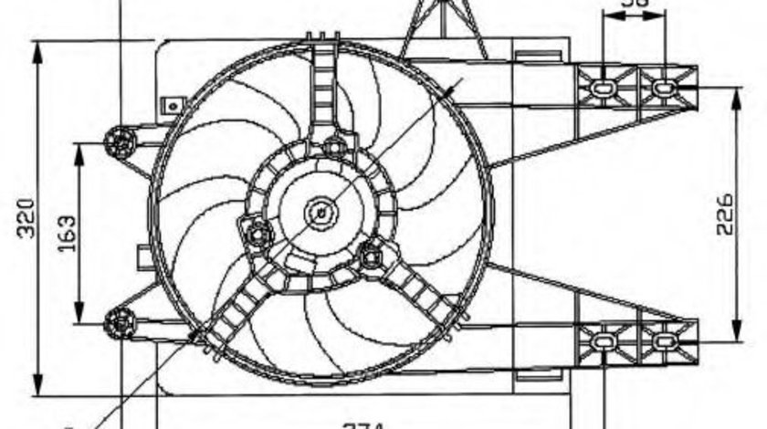 Ventilator, radiator FIAT PUNTO (176) (1993 - 1999) NRF 47038 piesa NOUA