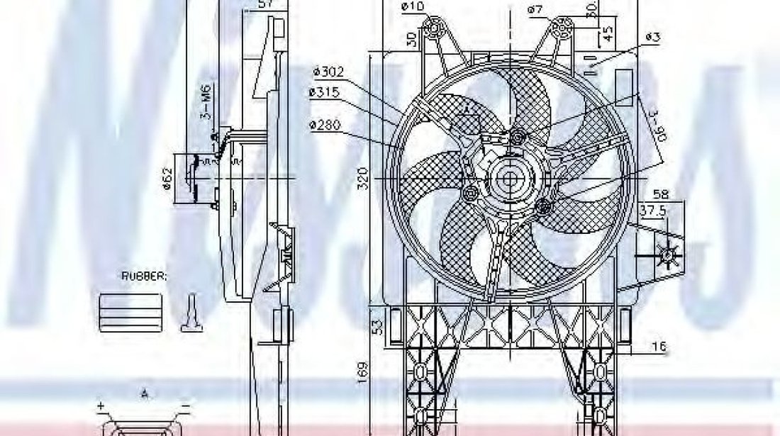 Ventilator, radiator FIAT PUNTO (176) (1993 - 1999) NISSENS 85140 piesa NOUA