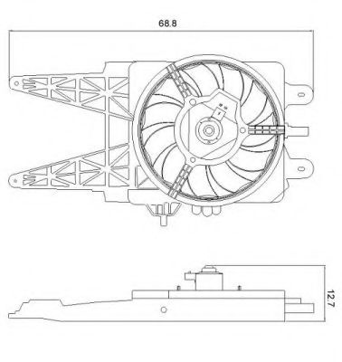 Ventilator, radiator FIAT PUNTO (188) (1999 - 2016) NRF 47248 piesa NOUA