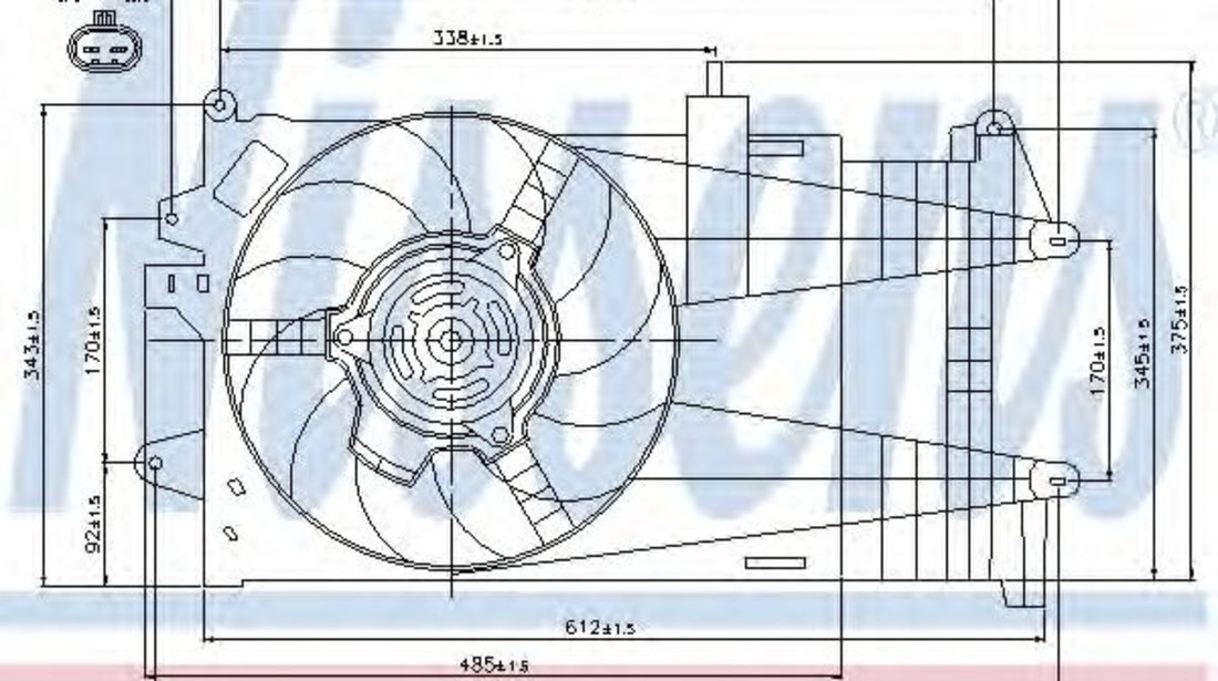 Ventilator, radiator FIAT PUNTO (188) (1999 - 2016) NISSENS 85052 piesa NOUA