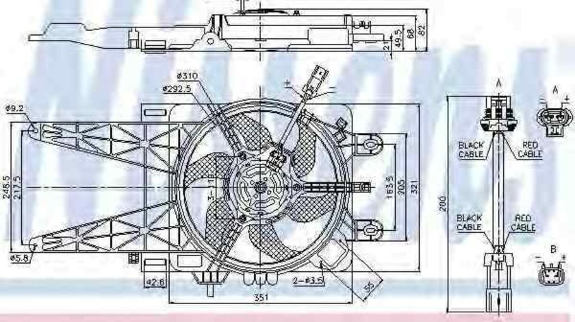 Ventilator, radiator FIAT PUNTO (188) NISSENS 85051