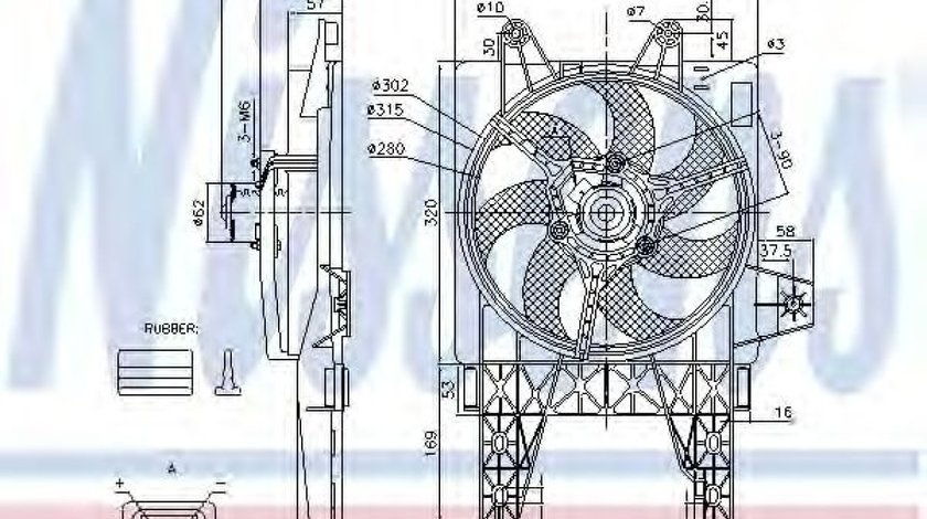 Ventilator, radiator FIAT PUNTO Van (176L) (1996 - 2000) NISSENS 85140 piesa NOUA