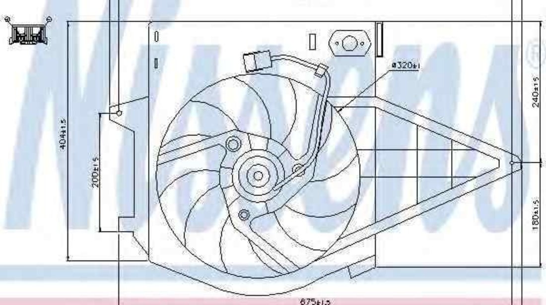 Ventilator, radiator FIAT SCUDO caroserie (220L) NISSENS 85003