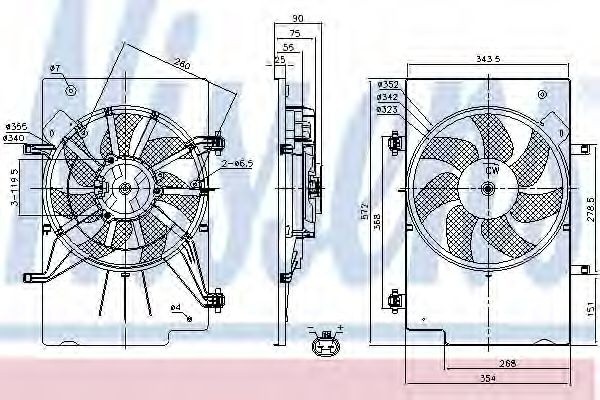 Ventilator, radiator FORD B-MAX Van (2012 - 2016) NISSENS 85768 piesa NOUA