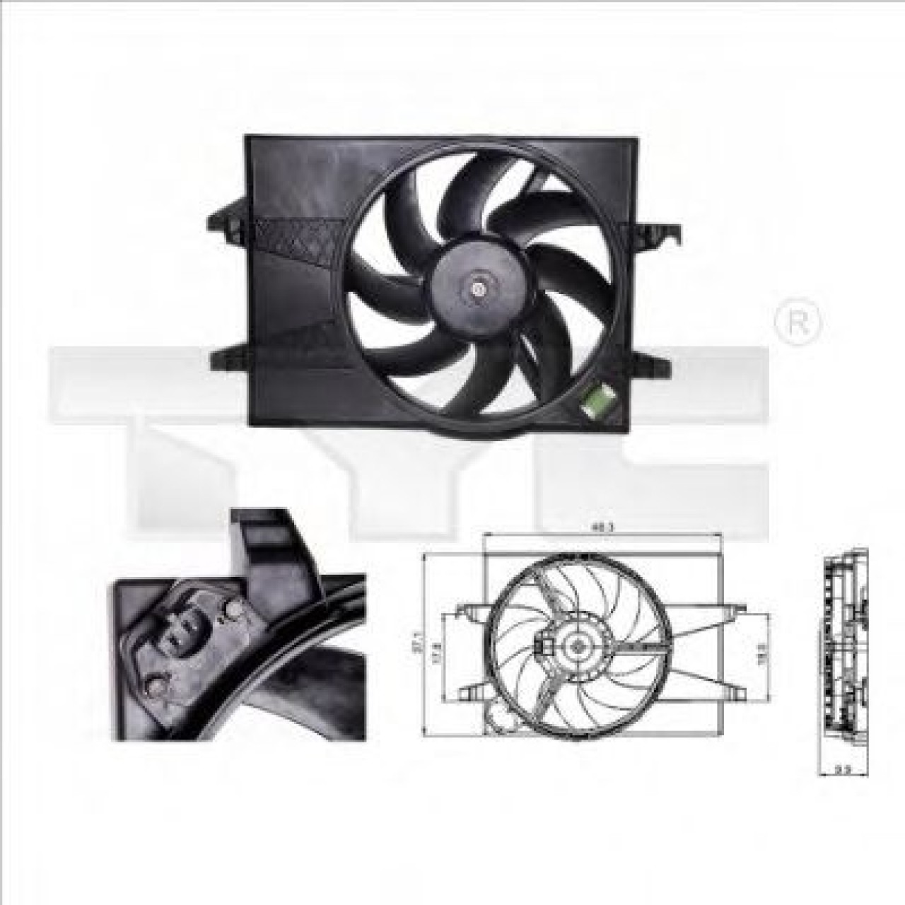 Ventilator, radiator FORD FIESTA V (JH, JD) (2001 - 2010) TYC 810-0025 piesa NOUA