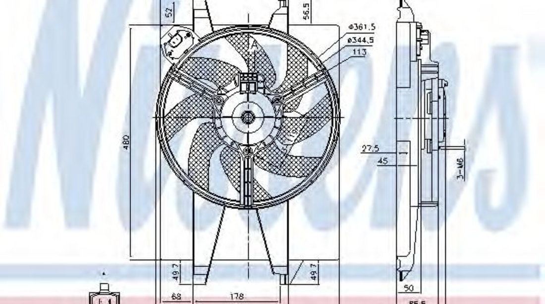 Ventilator, radiator FORD FIESTA V (JH, JD) (2001 - 2010) NISSENS 85767 piesa NOUA